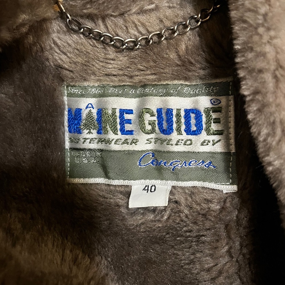 Vintage Maine Guide by Congress Gray Coat with Faux Fur Lining Sz 40 Made in USA - Picture 9 of 11